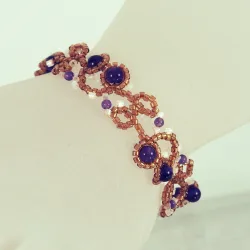 Bracelet S Rose Gold filled 14K - Arabesque Amethyst-Golden - Bracelet S Rose Gold filled 14K - Rose Gold filled 14K